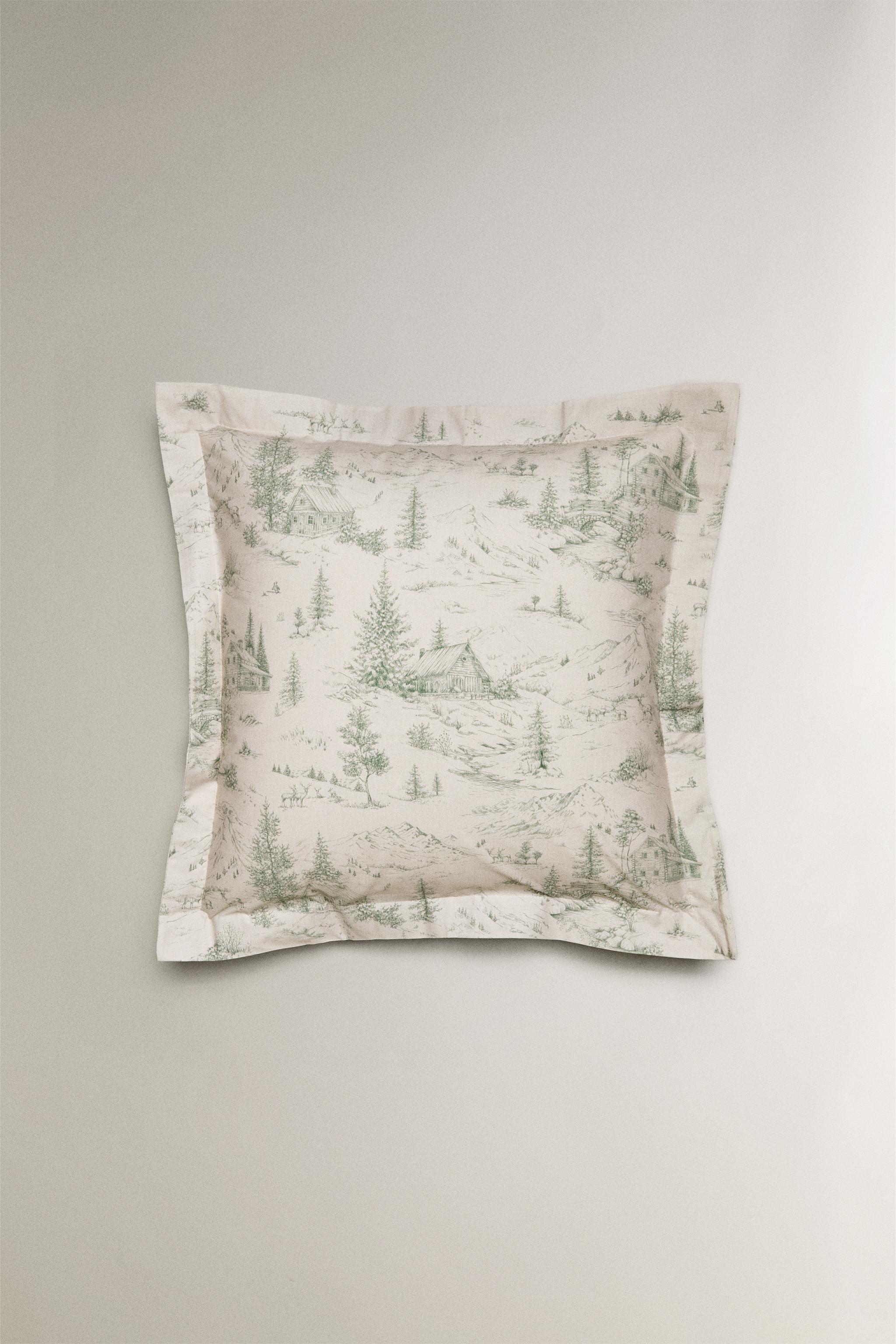 TOILE DE JOUY CHRISTMAS PERCALE PILLOWCASE
